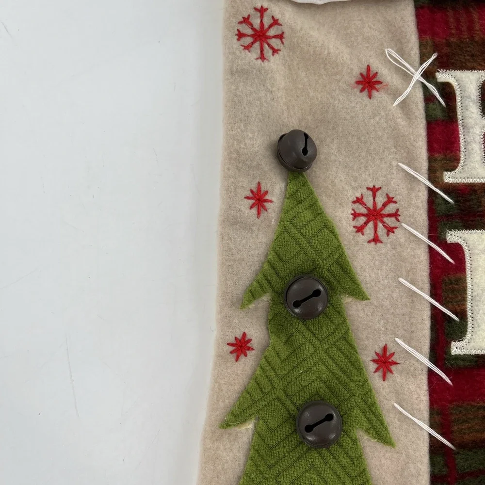 Vintage Old World Santa Felt Christmas‎ Stocking 3D Fleece Beard Knit Hat 21